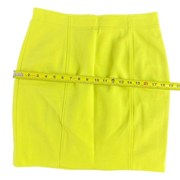 Dana Buchman Y2K Vibrant Neon Yellow‎ Straight Short Skirt Stretch Lined 12 - Picture 14 of 14